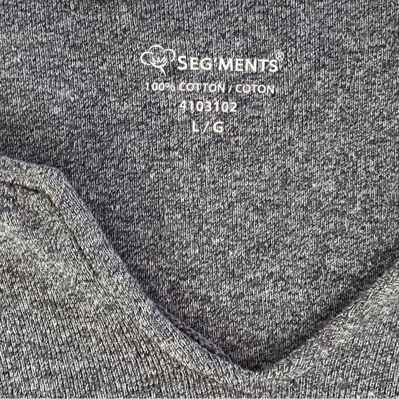45. SEGMENTS Jersey Cotton Tee-Shirt Womens Size-L Grey Chambray 3/4 Sleeves - Picture 3 of 5